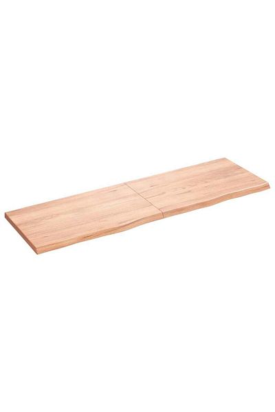 vidaxl Wall Shelf Light Brown 160x50x(2-4) cm Treated Solid Wood Oak