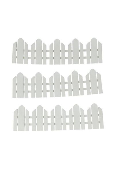 Generic مجموعة سياج حديقة كوينكو، مكونة من 3 قطع، ذات مظهر جمالي وزخرفي، مصنوعة من البلاستيك المتين، باللون الأبيض