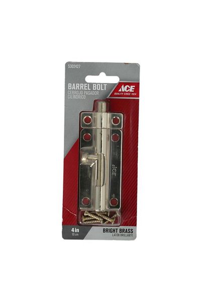 Generic ACE Barrel Bolt Bright Brass 4inch