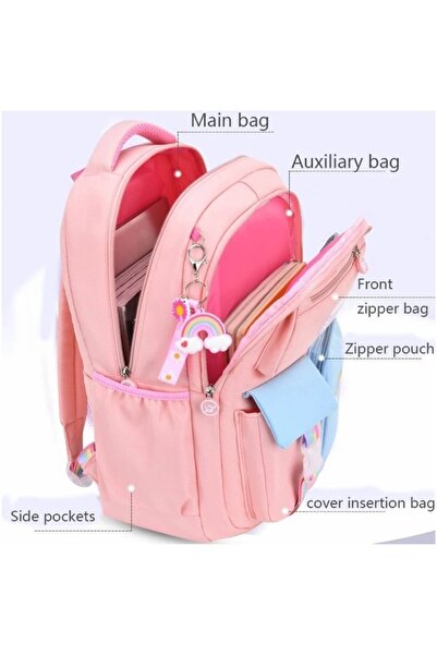 ECARLA Růžový batoh, univerzální, na sport i do školy, duhový model, JollyMag, PL160R