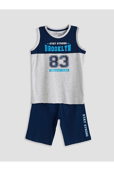 LC Waikiki Lcw Kids Crew Neck Boy's Pajamas Set with Shorts