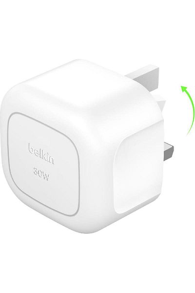 Belkin BoostCharge 30W Cube Charger with Single USB-C PD and Foldable Pins