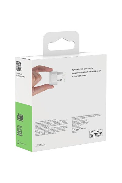 Belkin BoostCharge 30W Cube Charger with Single USB-C PD and Foldable Pins