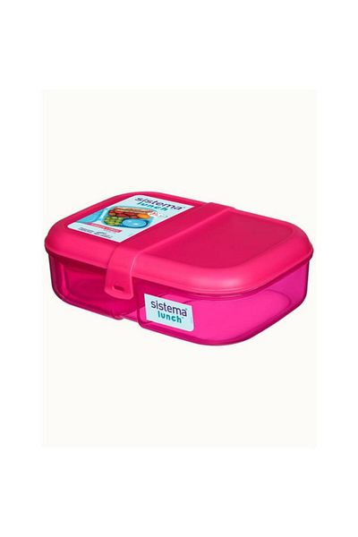 Generic sistema Freezer Safe BPA-Free Plastic Ribbon Lunch Box with Mini Bite Assorted Color 1.1 Liter 41675