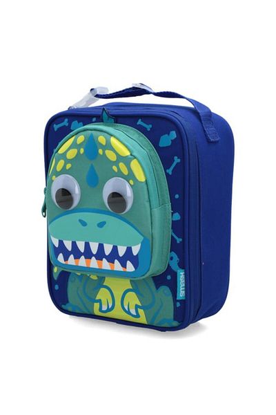 Generic smash 3D Monster Detail Zipper Closure Lightweight Lunch Bag Dark Blue and Green