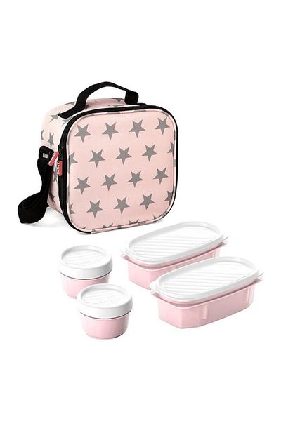 Generic TATAY Urban Stars Lunch Box Kit for Kids Pink 3 Liter