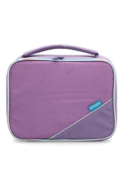 Generic smash 5-Piece Zipper Closure Durable Antibacterial Insulated Lunch Pack Purple and Teal