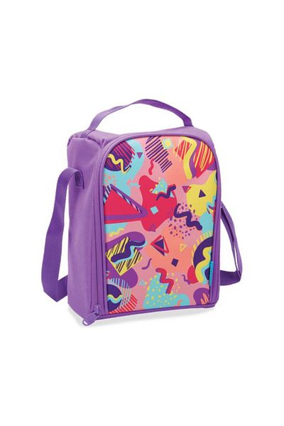 Generic smash Printed Zipper Closure Lightweight Insulated Lunch Bag Multicolor