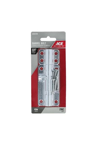 Generic ACE Heavy Duty Durable Zinc-Plated Steel Barrel Bolt Silver 4inch 01-3008-308