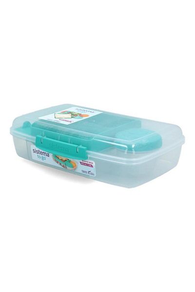 Generic sistema Rectangular Lunch Box Blue and Clear 21671