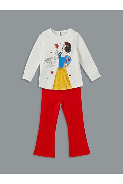 LC Waikiki Snow White Printed Girl's T-Shirt and Leggings 2-Pack