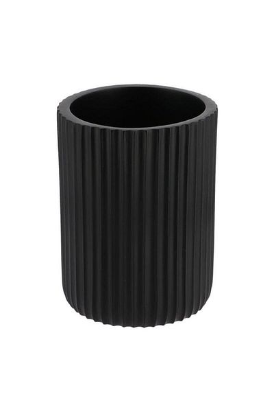 Generic كوب حمام دائري الشكل من تيندانس، مصنوع من البولي راتنج غير اللامع، باللون الأسود، 61103103