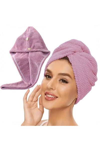 ECARLA Prosop de par, de baie, plaja sau piscina, roz, 100% microfibra, 65x25 cm, JollyMag, REC52WZ3