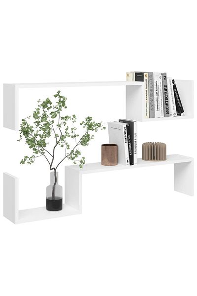 vidaxl Wall Shelf 2 pcs White 100x15x20 cm Engineered Wood