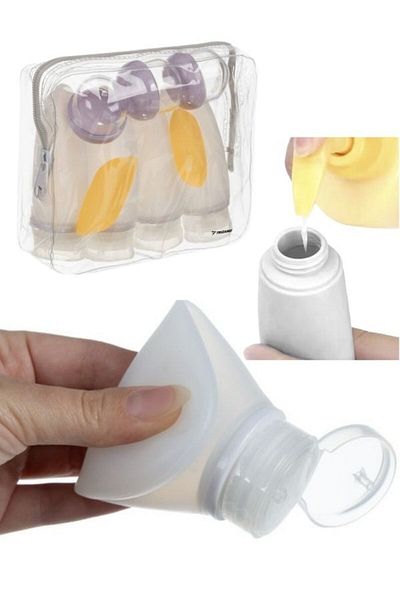 Cumpara24 Set of 10 Travel Cosmetic Containers, Transparent, 14 x 15.5 x 5 cm