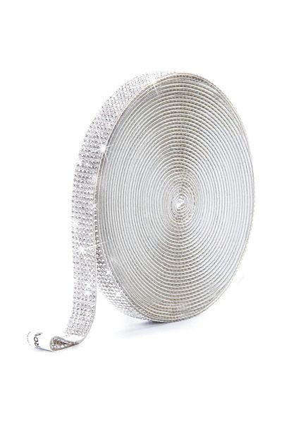 OEM Decorative Adhesive Tape with Silver Rhinestones 1m x 1.3cm for Decorations and DIY Projects