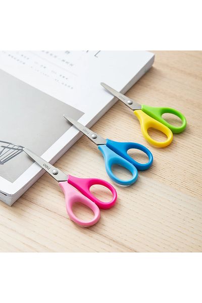 Deli Kids Scissor 3pc Set – Safe Grip 5.3” Blades, Child-Friendly, Assorted Colors
