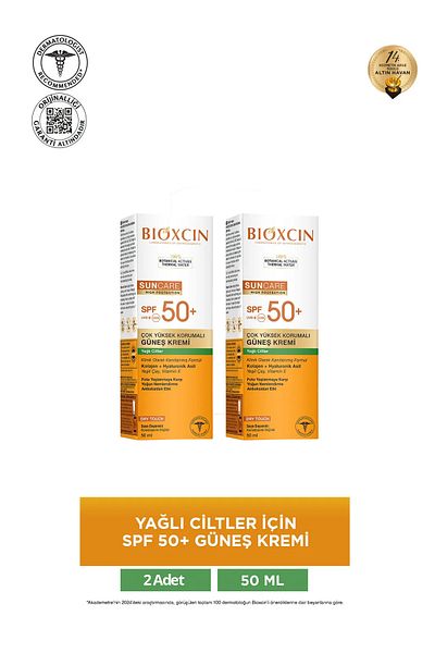 Bioxcin Sun Care Sun Cream Spf50 for Oily Skin 50 ml 2 Pcs