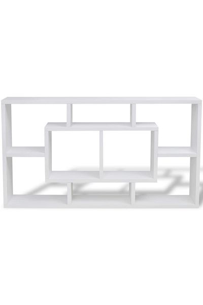vidaxl Floating Wall Display Shelf 8 Compartments White