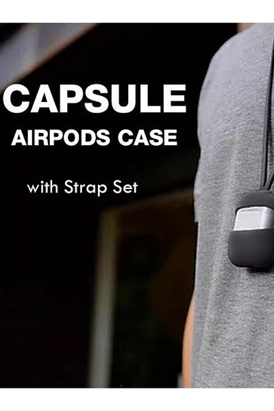 MACON Capsule Airpod Case With Strap Set - Black