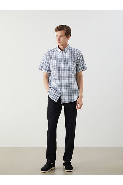 LC Waikiki Ανδρικό καρό πουκάμισο με κοντό μανίκι LCWAIKIKI Classic Regular Fit