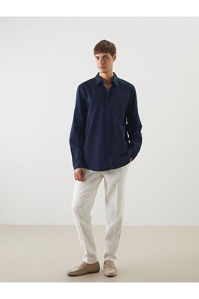 LC Waikiki Southblue Slim Fit Linen Blended Men's Trousers