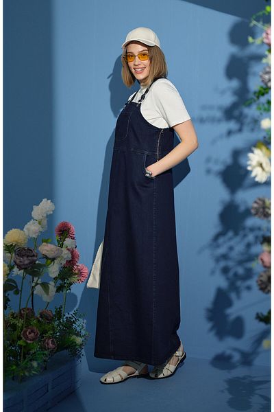 Fatma Atasoy Salopetă din denim bleumarin