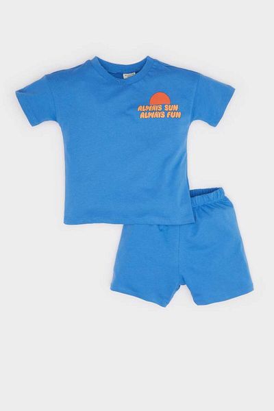 DeFacto New Season Baby Boy 2 Piece Set Printed Short Sleeve T-Shirt Shorts