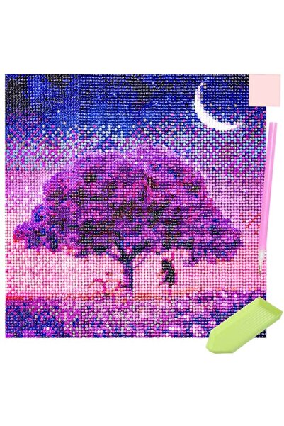 Malatec Kit de broderie cu diamant 5D - Copacul Vieții, Mozaic, Multicolor, 30x30cm