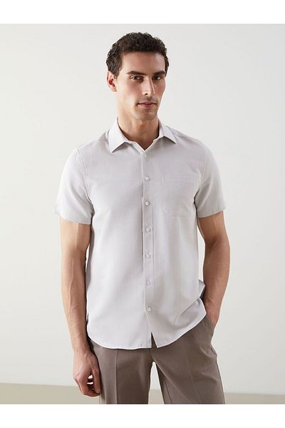 LC Waikiki Ανδρικό κοντομάνικο Dobby πουκάμισο LCWAIKIKI Formal Regular Fit