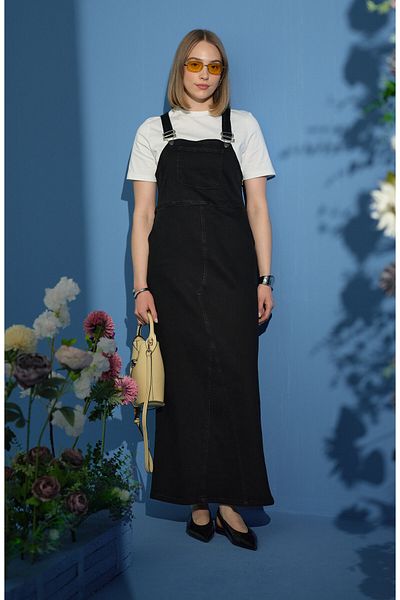 Fatma Atasoy Salopetă neagră din denim