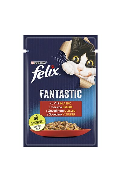 FELIX Felix Fantastic Beef in Aspic Wet Cat Food, 85g