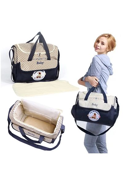 fulina Shoulder baby Diaper Bag, With Mat, Waterproof, 38×30cm, Lightweight, for travel, White
