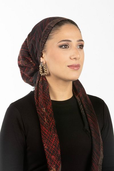 safura New Special Design Bonnet Scarf - Dried Rose Pattern, Adjustable Neck Elastic, Anti-Slip Velvet Stripe