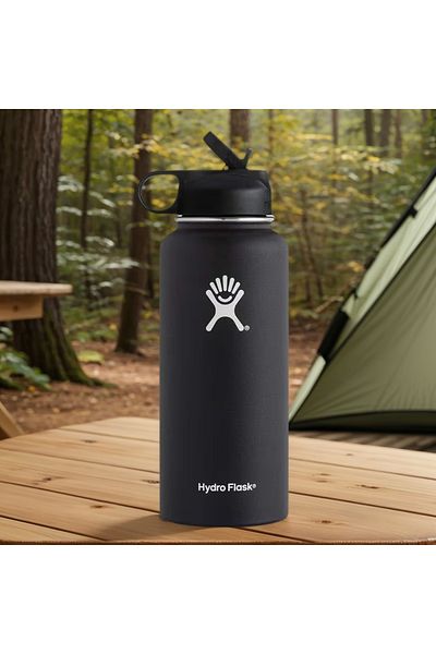 Lumely Sport Water Bottle,Stainless Steel Vacuum Insulated Flask,Suitable for Outdoor,26 X 9cm,Black