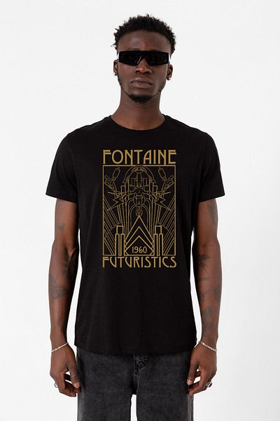 Tshirthane Ανδρικό μπλουζάκι Bioshock Fontaine Futuristics μαύρο