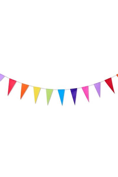 offlimits Party garland with 45 colorful flags, DecorCasa, 10 m