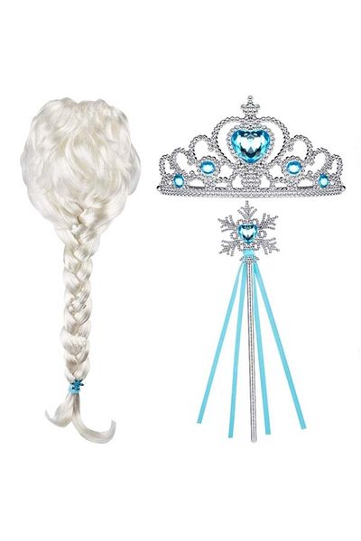 Depox Perucă, baghetă și diademă Prințesa Elsa din Regatul de Gheață, IdeallStore®, Halloween
