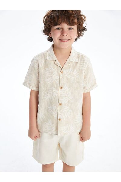 LC Waikiki Resort Collar Printed Boy's Shirt