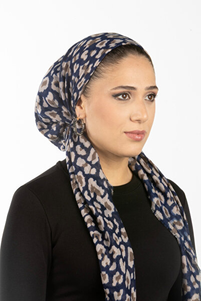 safura Yeni Tasarım Ayarlanabilir Bone Eşarp - Leopar Desenli, Ense Lastik, K...