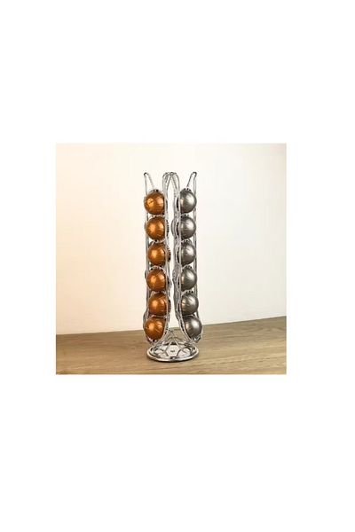 motor starter Nespresso Vertuo coffee capsule holder, 39 x 11.5 cm chrome, rotating base