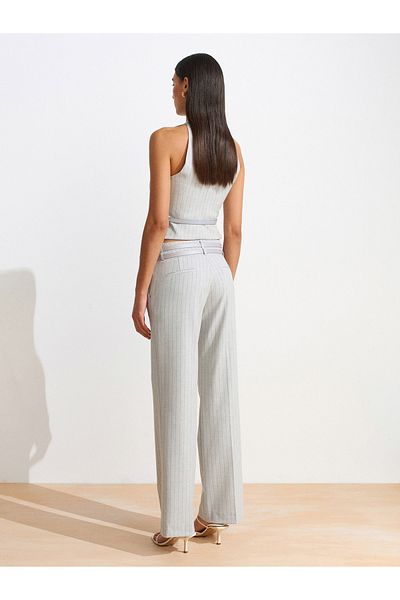 Dilvin 72129 Double Belted Trousers-Grey