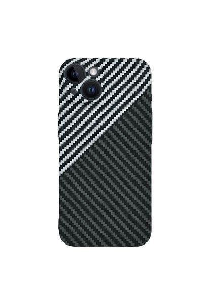 SKYDDAR INNOVATION Case for iPhone 14, carbon texture, Carbonite FiberShell, Gray, sticker set