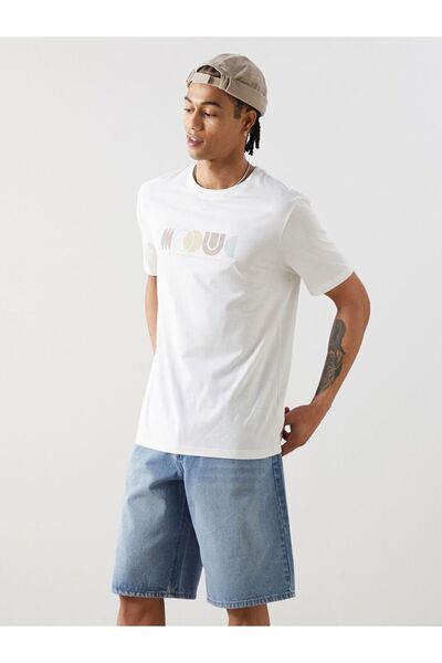 LC Waikiki Ανδρικό μπλουζάκι XSIDE Crew Neck με στάμπα χτενισμένο βαμβακερό