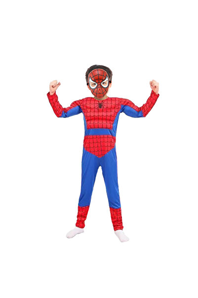 Depox Dětský kostým Spidermana, polyester, červená a plastová maska, 5-7 let,...