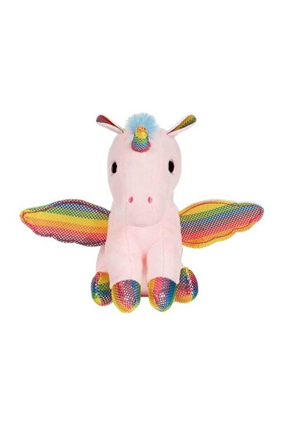 OEM Unicorn de pluș cu aripi, 21 cm, roz/curcubeu
