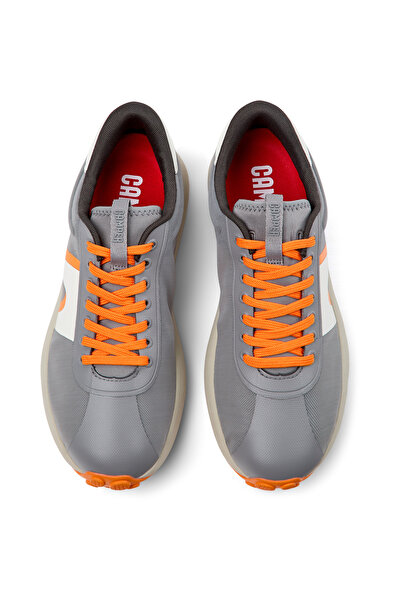 CAMPER Men's Grey Breathable Walking Shoes With Hook And Loop Straps For Ultimate Comfort Pelotasathens