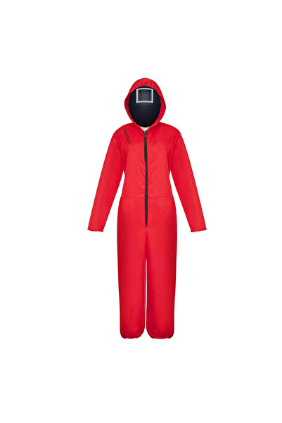 Depox Costum pentru adult, Joc de Calamar, model pătrat, mărimea L, roșu