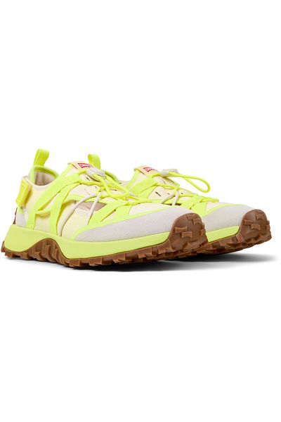 CAMPER Men's Yellow Walking Shoes with Color Block, Comfortable Sole and Hook And Loop DrifttrailVibram