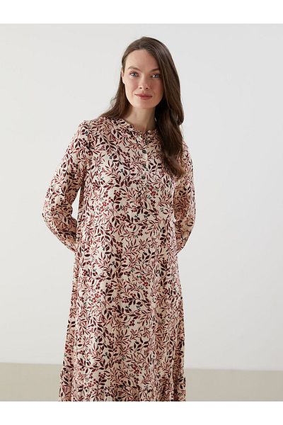 LC Waikiki New Season Crew Neck Floral Women's Dress - S5Gs11Z8